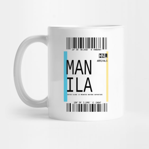 MANILA PLANE TICKET POCKET DESIGN SHIRT STICKER by Aydapadi Studio